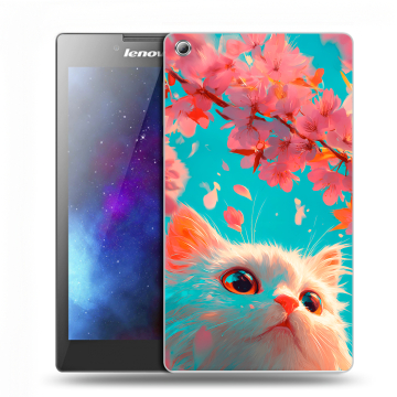 Силиконовый чехол на Lenovo Tab 3 7 с принтом Красивый кот