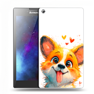 Силиконовый чехол на Lenovo Tab 3 7 с принтом корги