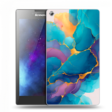 Силиконовый чехол на Lenovo Tab 3 7 с принтом Мрамор блестки