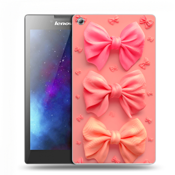 Силиконовый чехол на Lenovo Tab 3 7 с принтом Розовые бантики