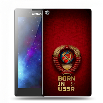 Силиконовый чехол на Lenovo Tab 3 7 с принтом Флаг Герб СССР