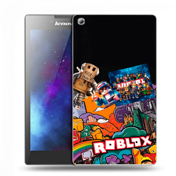 Силиконовый чехол на Lenovo Tab 3 7 с принтом Roblox Роблокс