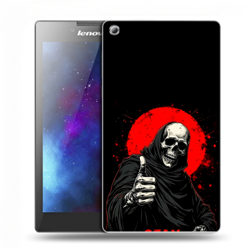 Силиконовый чехол на Lenovo Tab 3 7 с принтом смешной скелет