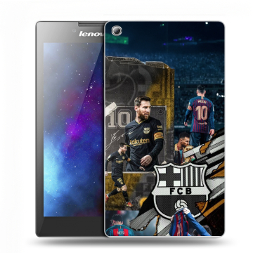 Силиконовый чехол на Lenovo Tab 3 7 с принтом Messi Barcelona