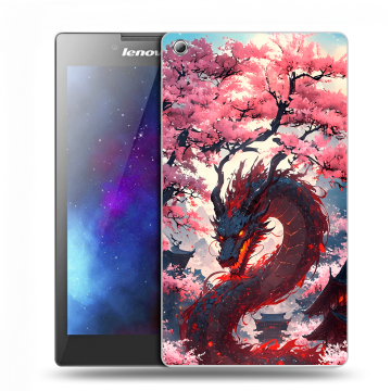 Силиконовый чехол на Lenovo Tab 3 7 с принтом Дракон Японский