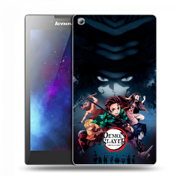Силиконовый чехол на Lenovo Tab 3 7 с принтом Demon Slayer Клинок рассекающий демонов