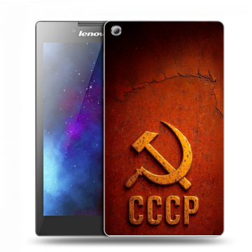 Силиконовый чехол на Lenovo Tab 3 7 с принтом Флаг Герб СССР