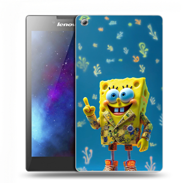 Силиконовый чехол на Lenovo Tab 3 7 с принтом Спанч боб Спанчбоб
