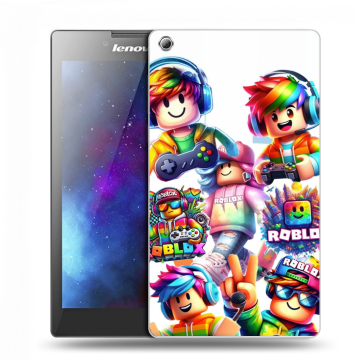 Силиконовый чехол на Lenovo Tab 3 7 с принтом Roblox Роблокс
