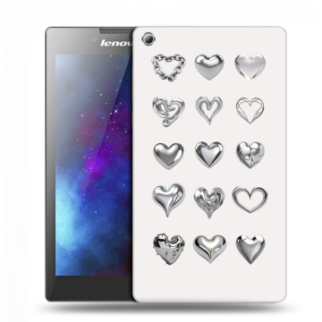 Силиконовый чехол на Lenovo Tab 3 7 с принтом Y2K сердечки