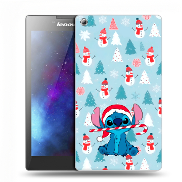 Силиконовый чехол на Lenovo Tab 3 7 с принтом Стич Новый год