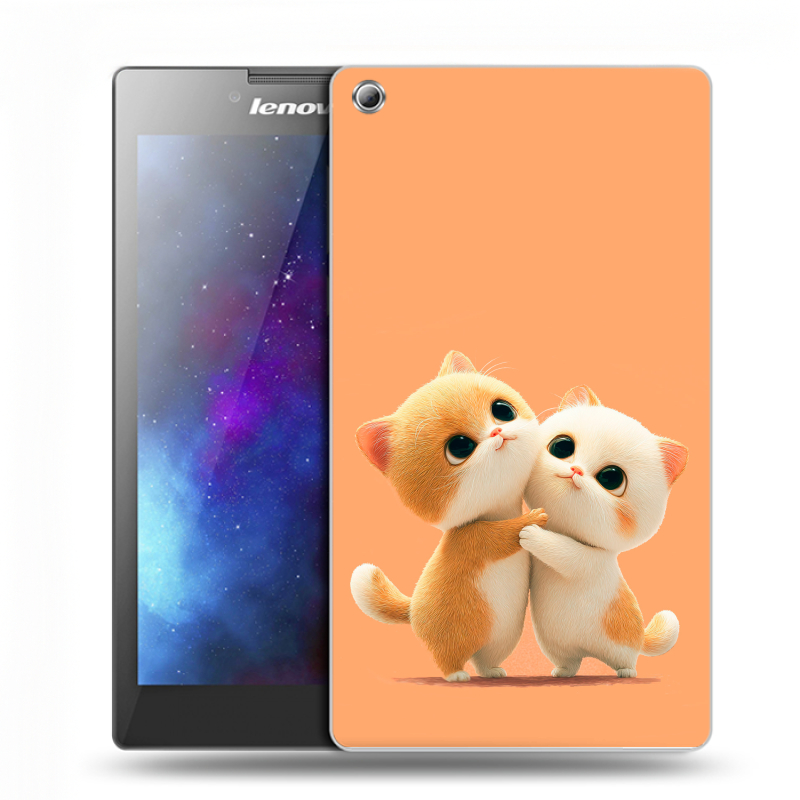 Силиконовый чехол на Lenovo Tab 3 7 с принтом Милые котики Силиконовый чехол на Lenovo Tab 3 7 с принтом Милые котики