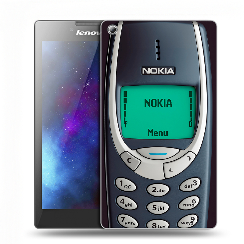 Силиконовый чехол на Lenovo Tab 3 7 с принтом Старый телефон Силиконовый чехол на Lenovo Tab 3 7 с принтом Старый телефон