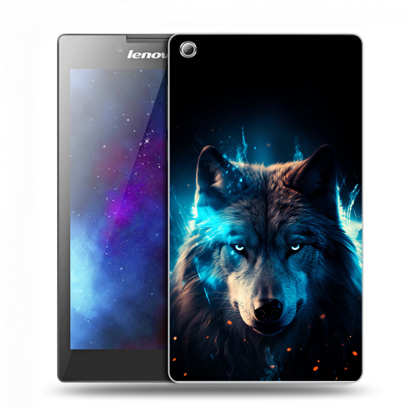 Силиконовый чехол на Lenovo Tab 3 7 с принтом Волк ночной Силиконовый чехол на Lenovo Tab 3 7 с принтом Волк ночной