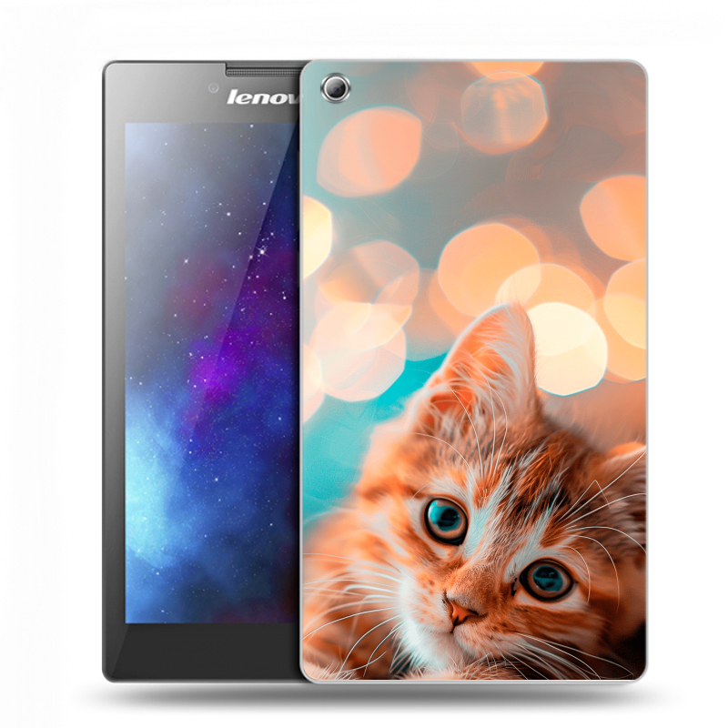 Силиконовый чехол на Lenovo Tab 3 7 с принтом котик Силиконовый чехол на Lenovo Tab 3 7 с принтом котик
