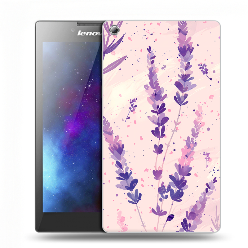 Силиконовый чехол на Lenovo Tab 3 7 с принтом цветы лаванда Силиконовый чехол на Lenovo Tab 3 7 с принтом цветы лаванда