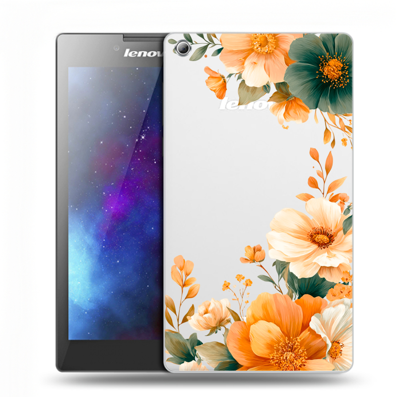 Силиконовый чехол на Lenovo Tab 3 7 с принтом Цветы принт Силиконовый чехол на Lenovo Tab 3 7 с принтом Цветы принт