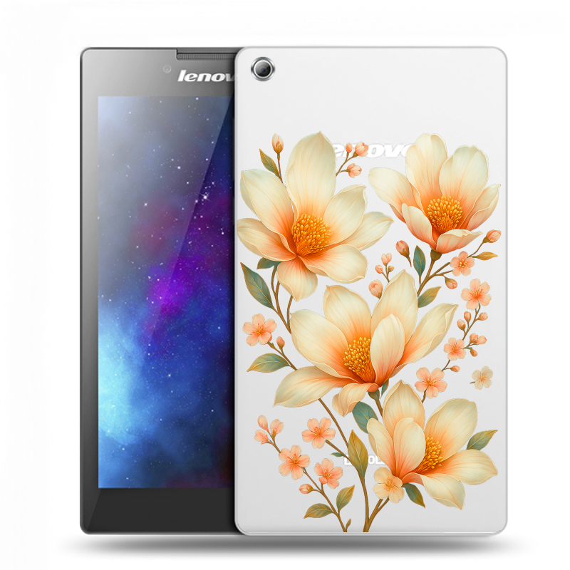 Силиконовый чехол на Lenovo Tab 3 7 с принтом Цветы Силиконовый чехол на Lenovo Tab 3 7 с принтом Цветы
