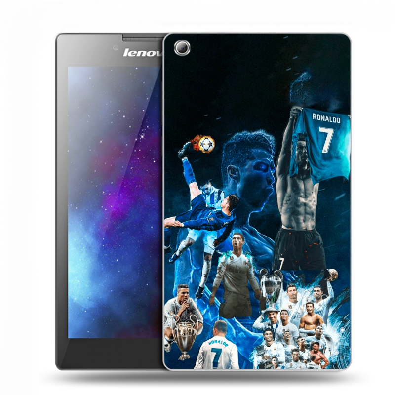 Силиконовый чехол на Lenovo Tab 3 7 с принтом Реал Роналдо Силиконовый чехол на Lenovo Tab 3 7 с принтом Реал Роналдо
