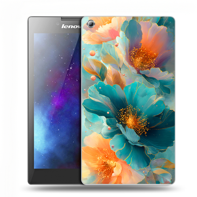 Силиконовый чехол на Lenovo Tab 3 7 с принтом Цветы Силиконовый чехол на Lenovo Tab 3 7 с принтом Цветы