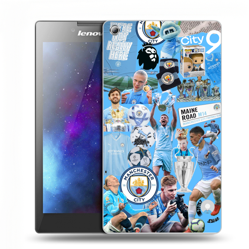 Силиконовый чехол на Lenovo Tab 3 7 с принтом Man City Манчестер Сити Силиконовый чехол на Lenovo Tab 3 7 с принтом Man City Манчестер Сити