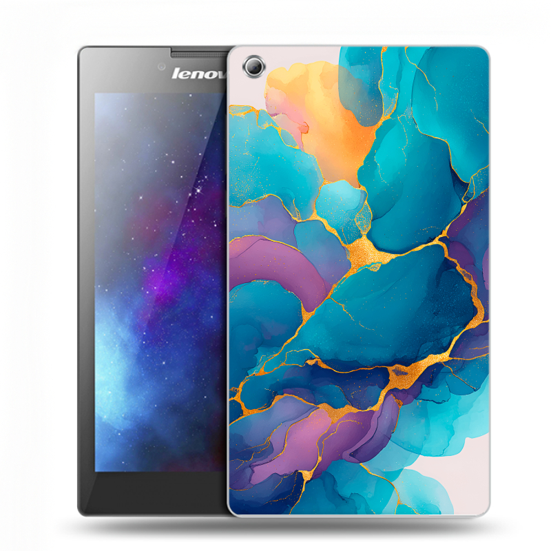 Силиконовый чехол на Lenovo Tab 3 7 с принтом Мрамор блестки Силиконовый чехол на Lenovo Tab 3 7 с принтом Мрамор блестки