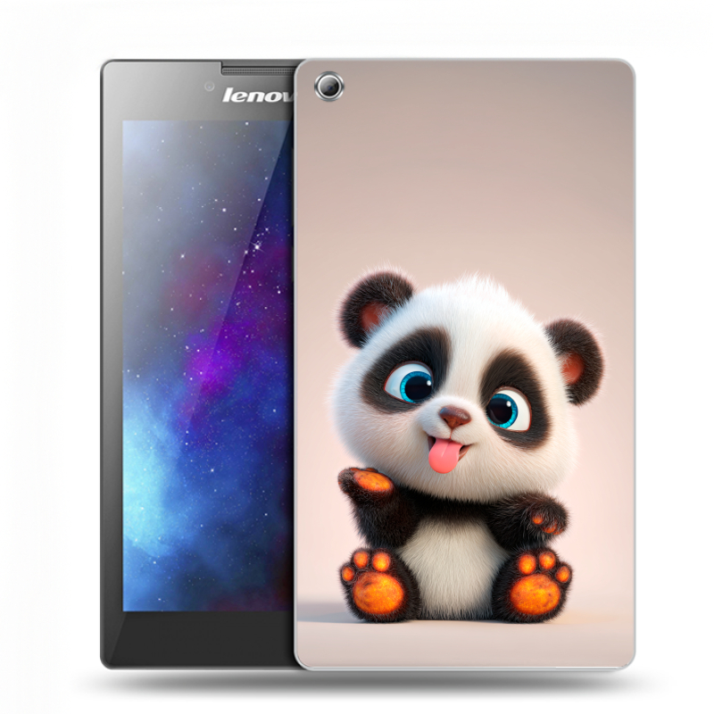 Силиконовый чехол на Lenovo Tab 3 7 с принтом милая панда Силиконовый чехол на Lenovo Tab 3 7 с принтом милая панда