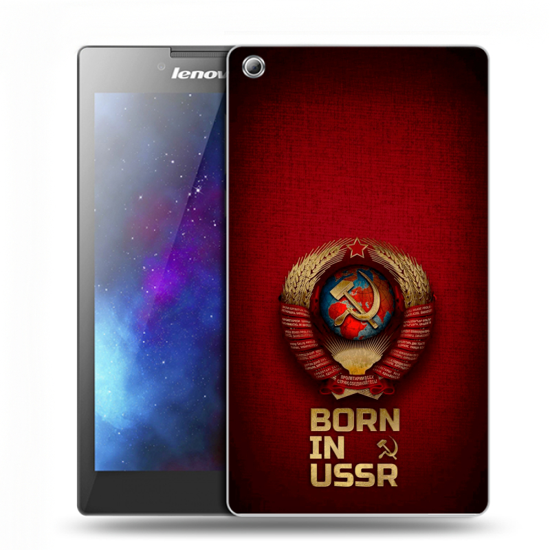 Силиконовый чехол на Lenovo Tab 3 7 с принтом Флаг Герб СССР Силиконовый чехол на Lenovo Tab 3 7 с принтом Флаг Герб СССР