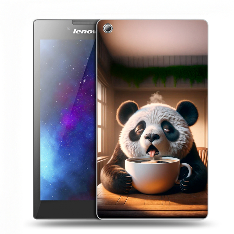 Силиконовый чехол на Lenovo Tab 3 7 с принтом смешная панда Силиконовый чехол на Lenovo Tab 3 7 с принтом смешная панда