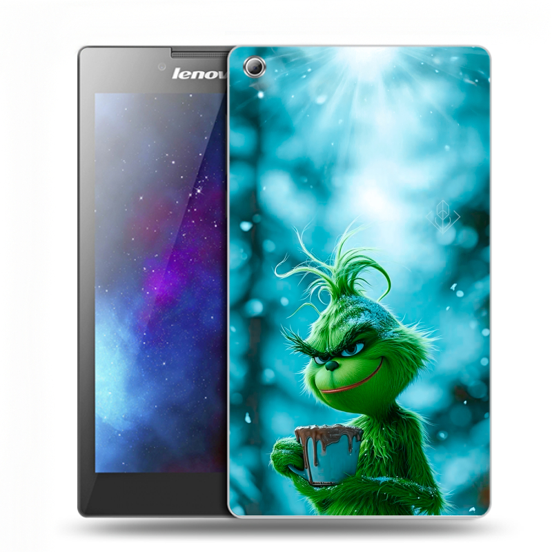 Силиконовый чехол на Lenovo Tab 3 7 с принтом Новый год гринч Силиконовый чехол на Lenovo Tab 3 7 с принтом Новый год гринч