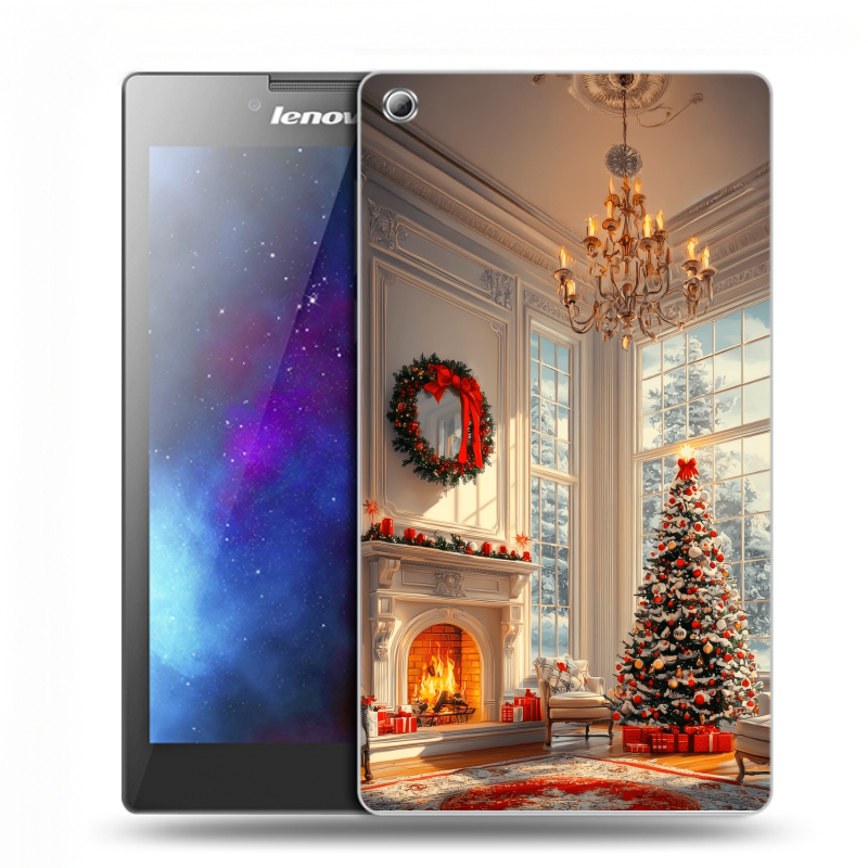Силиконовый чехол на Lenovo Tab 3 7 с принтом Новый год Силиконовый чехол на Lenovo Tab 3 7 с принтом Новый год