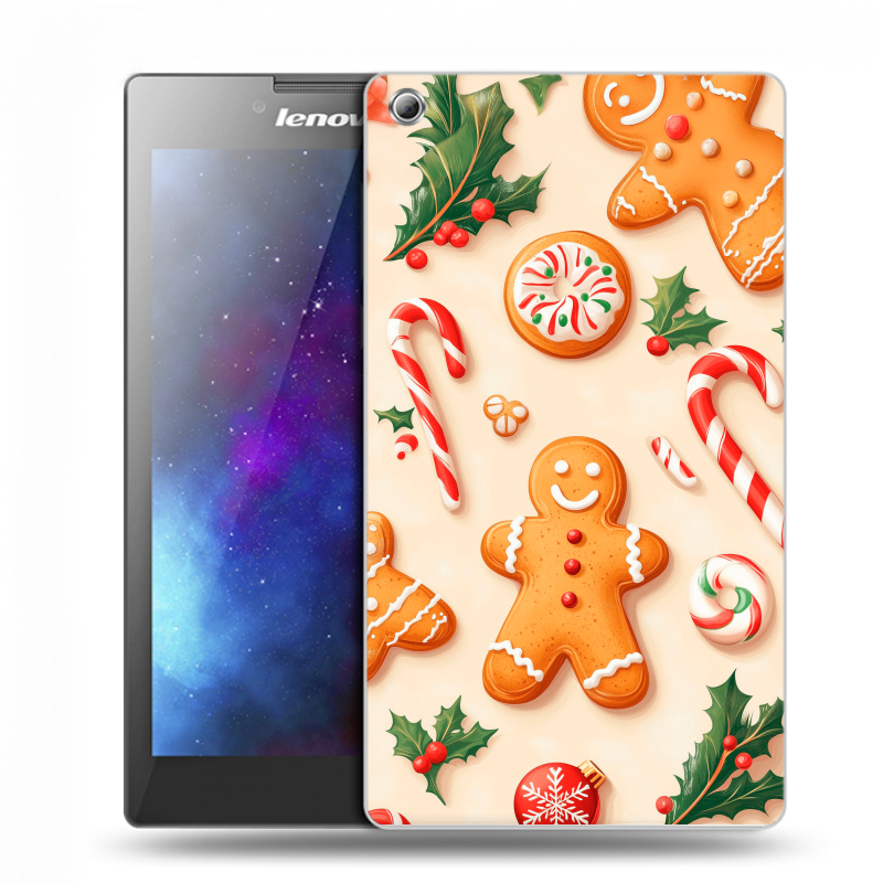 Силиконовый чехол на Lenovo Tab 3 7 с принтом Новый год Силиконовый чехол на Lenovo Tab 3 7 с принтом Новый год