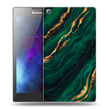 Силиконовый чехол на планшета Lenovo Tab 3 8 с принтом Мрамор зеленое золото Силиконовый чехол на планшета Lenovo Tab 3 8 с принтом Мрамор зеленое золото