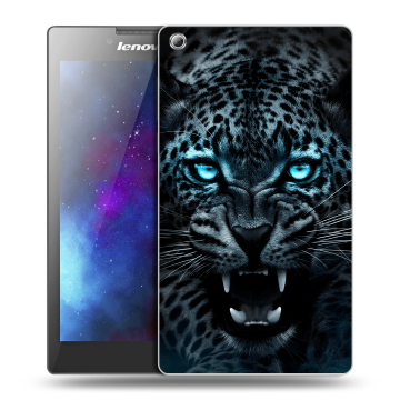 Силиконовый чехол на планшета Lenovo Tab 3 8 с принтом Темный леопард Силиконовый чехол на планшета Lenovo Tab 3 8 с принтом Темный леопард