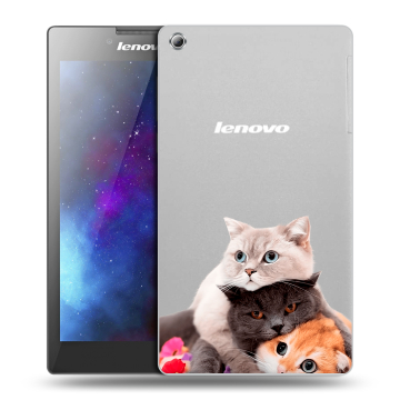 Силиконовый чехол на планшета Lenovo Tab 3 8 с принтом Кошки