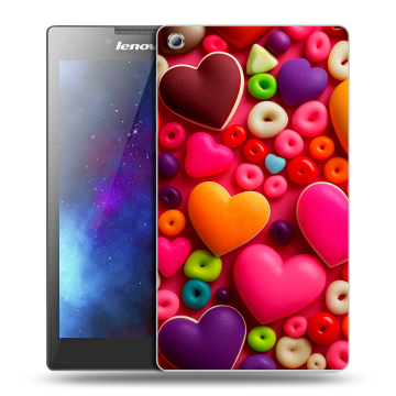 Силиконовый чехол на планшета Lenovo Tab 3 8 с принтом Сердечки
