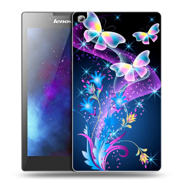 Силиконовый чехол на Lenovo Tab 3 8 с принтом Бабочки Силиконовый чехол на Lenovo Tab 3 8 с принтом Бабочки