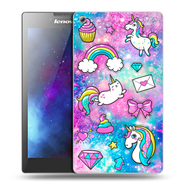 Силиконовый чехол на Lenovo Tab 3 8 с принтом Единороги Силиконовый чехол на Lenovo Tab 3 8 с принтом Единороги