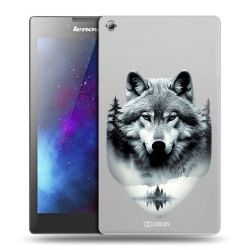 Силиконовый чехол на Lenovo Tab 3 8 с принтом Волк в лесу