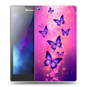 Силиконовый чехол на Lenovo Tab 3 8 с принтом Бабочки Силиконовый чехол на Lenovo Tab 3 8 с принтом Бабочки
