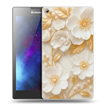 Силиконовый чехол на Lenovo Tab 3 8 с принтом Цветы Силиконовый чехол на Lenovo Tab 3 8 с принтом Цветы
