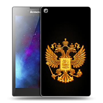 Силиконовый чехол на Lenovo Tab 3 8 с принтом Герб России желтый