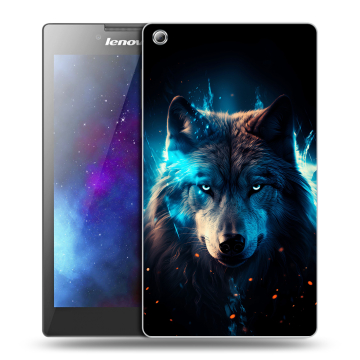 Силиконовый чехол на Lenovo Tab 3 8 с принтом Волк ночной Силиконовый чехол на Lenovo Tab 3 8 с принтом Волк ночной