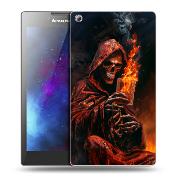 Силиконовый чехол на Lenovo Tab 3 8 с принтом Скелет и карты