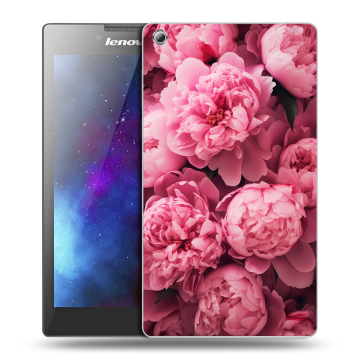 Силиконовый чехол на Lenovo Tab 3 8 с принтом цветы пионы