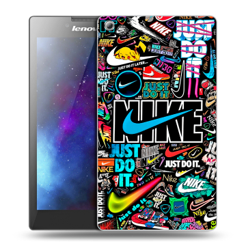 Силиконовый чехол на Lenovo Tab 3 8 с принтом найк nike черный