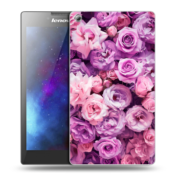 Силиконовый чехол на Lenovo Tab 3 8 с принтом лавандовые розы Силиконовый чехол на Lenovo Tab 3 8 с принтом лавандовые розы
