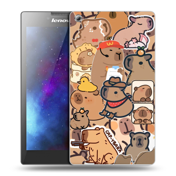 Силиконовый чехол на Lenovo Tab 3 8 с принтом капибара Силиконовый чехол на Lenovo Tab 3 8 с принтом капибара