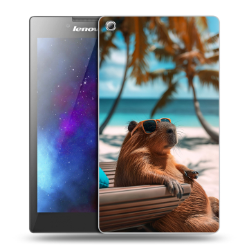 Силиконовый чехол на Lenovo Tab 3 8 с принтом Капибара Силиконовый чехол на Lenovo Tab 3 8 с принтом Капибара
