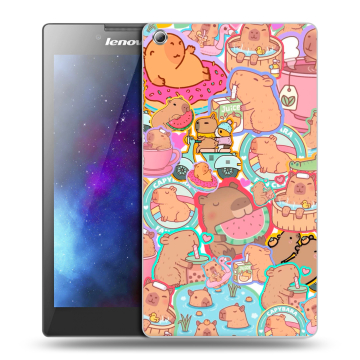 Силиконовый чехол на Lenovo Tab 3 8 с принтом капибары Силиконовый чехол на Lenovo Tab 3 8 с принтом капибары
